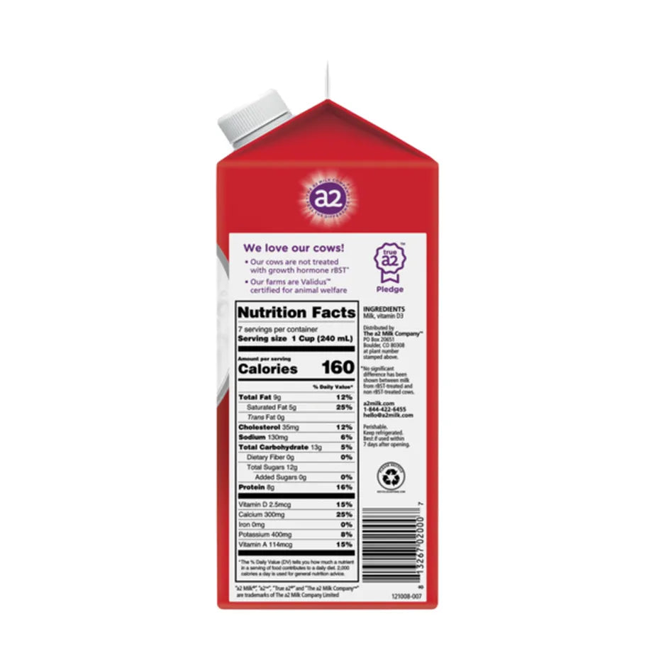 A2 MILK WHOLE - 59 fl oz