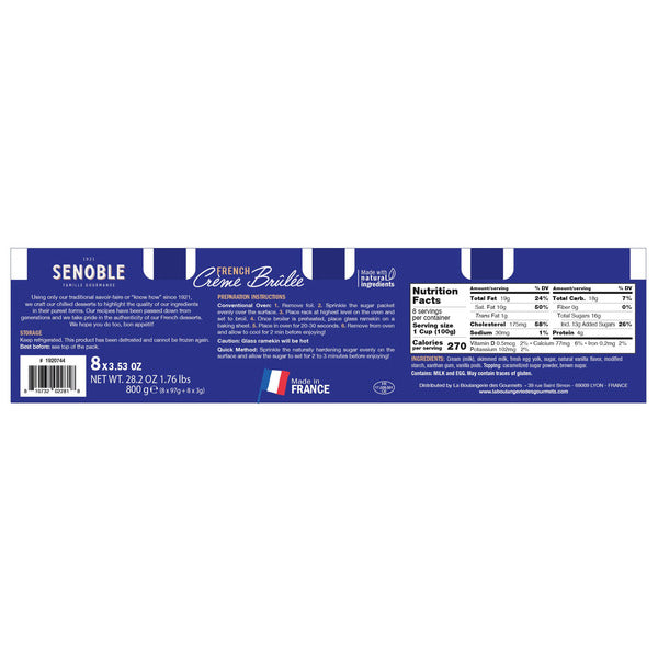 Senoble French Créme Brúlée, 3.75 oz, 8-count