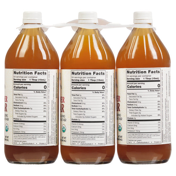 Kirkland Signature Organic Apple Cider Vinegar, 32 oz, 3-count