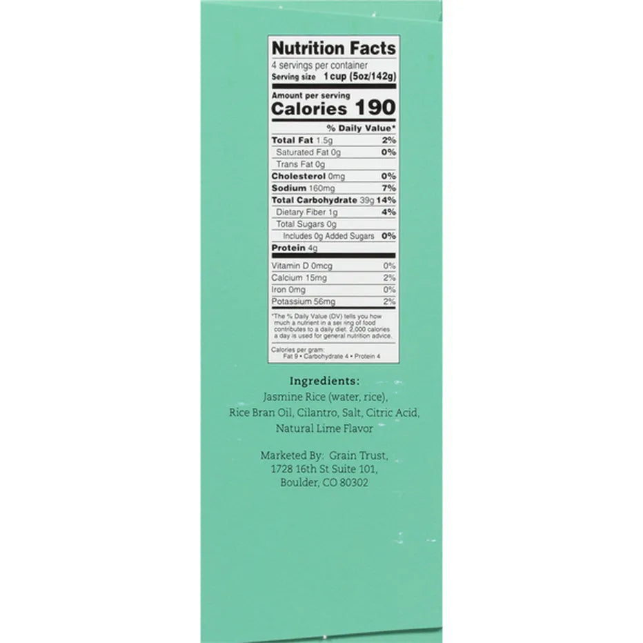 Grain Trust Rice Cilantro Lime, 20 oz