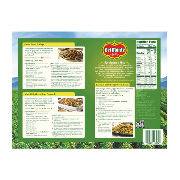 Del Monte, Canned Cut Green Beans, 14.5 oz, 12-Count