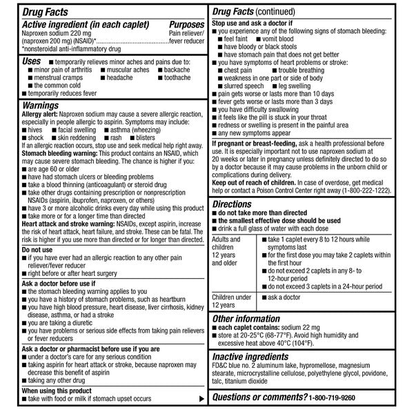 Kirkland Signature Naproxen Sodium, 220 mg, 400 Caplets