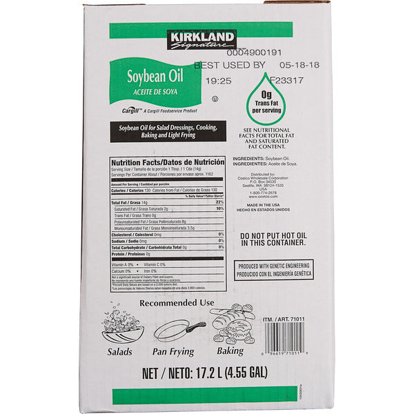 Kirkland Signature Soybean Oil, 4.55 Gal