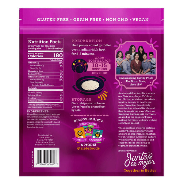 Siete Almond Flour Tortilla, 20-count