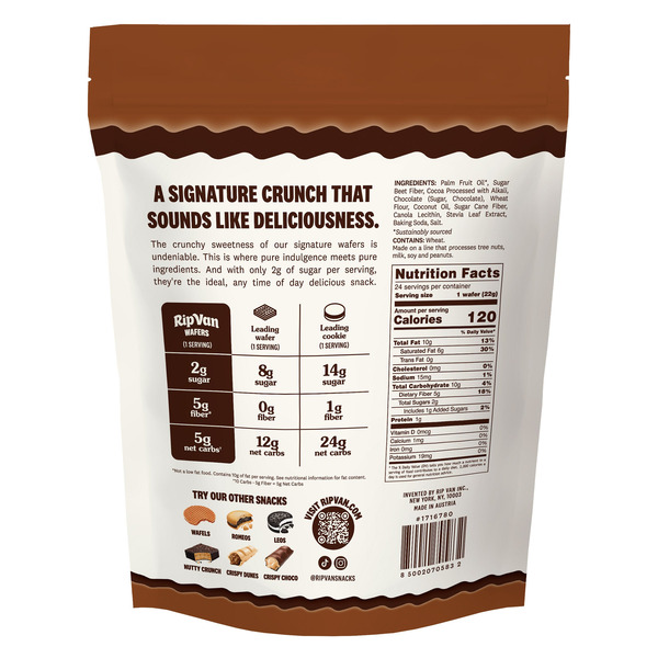 Rip Van Dark Chocolate Wafers, 0.78 oz, 24-count