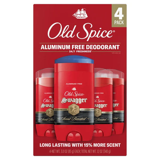 Old Spice Swagger Scent Boosted Aluminum Free Deodorant, 3 oz, 4 Count