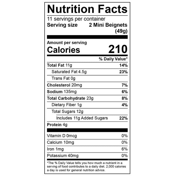 Mini Beignet Filled with Chocolate Hazelnut, 22-count (1.19 lb)