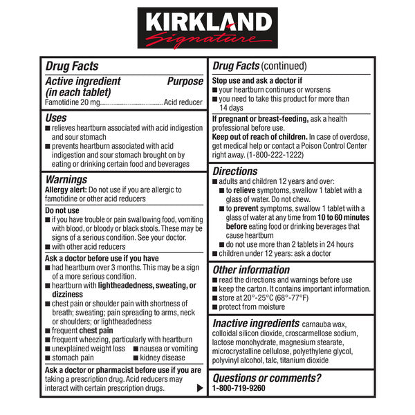 Kirkland Signature Acid Controller 20 mg, 250-count