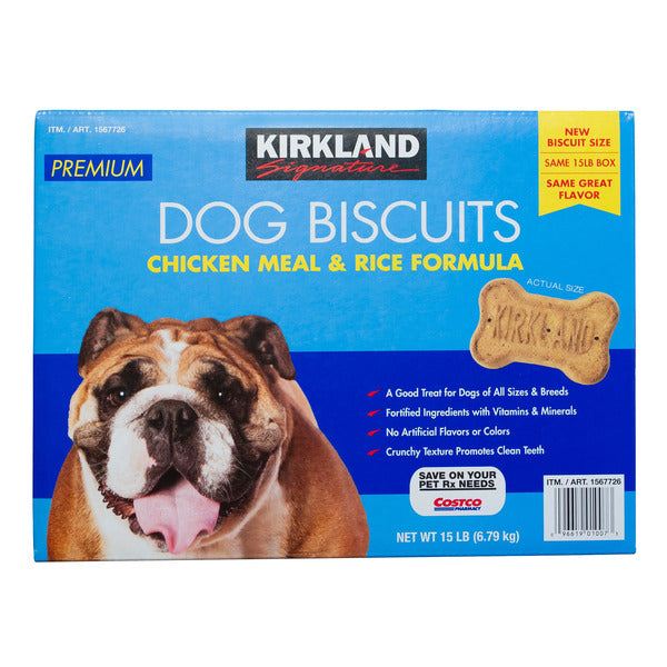 Kirkland Signature Chicken Meal & Rice Formula Dog Biscuits, 15 lbs