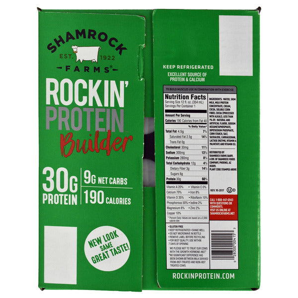 Shamrock Rockin' Protein Builder, 12 fl oz, 12-count