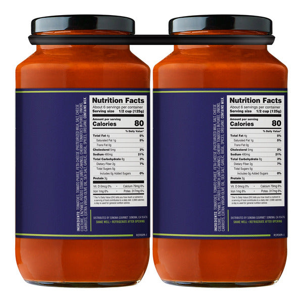 Sonoma Gourmet Cherry Tomato & Feta Pasta Sauce, 25 oz, 2-count