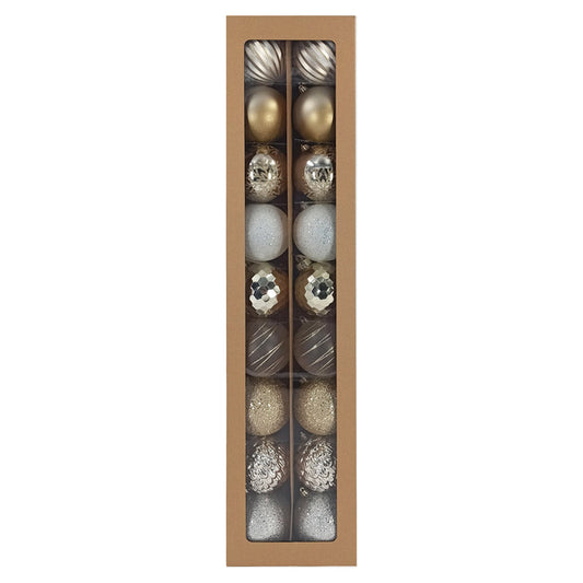 Shatter Resistant Ornaments, 18-count, Silver & Gold Collection