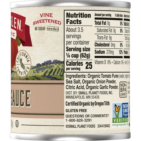 Muir Glen Organic Tomato Sauce, 8 oz