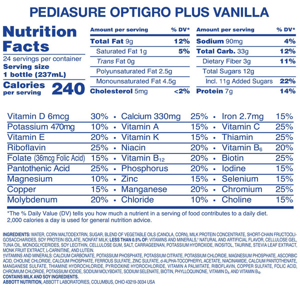 PediaSure with OptiGRO Plus Kids Shake 8 fl oz., 24-count, Vanilla