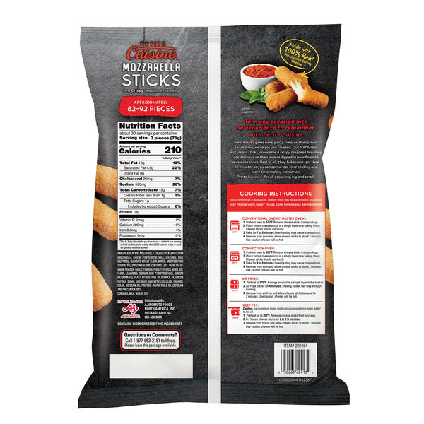 Petite Cuisine Mozzarella Sticks In A Crispy Seasoned Breading, 5 lbs