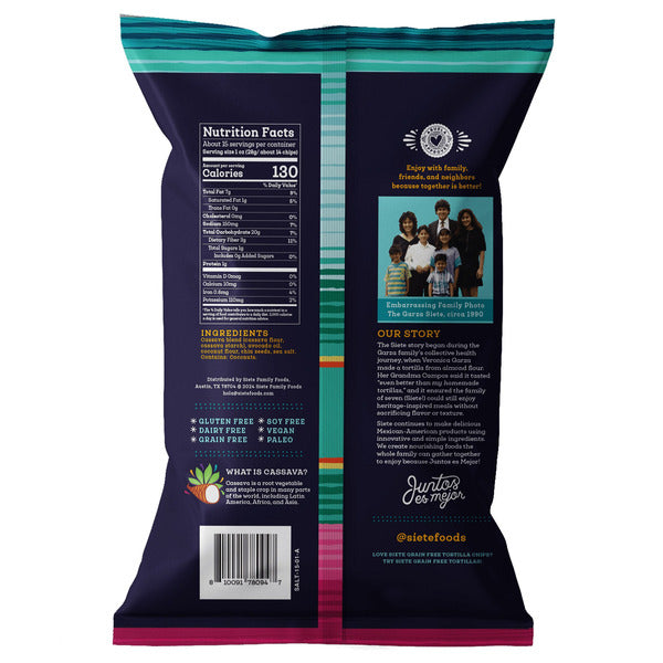 Siete Grain Free Sea Salt Tortilla Chips, 15 oz