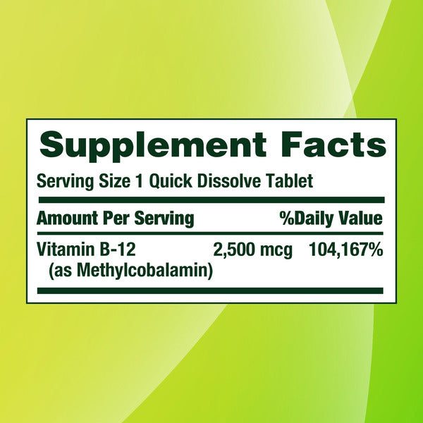 Nature's Bounty B-12 2500 mcg, 300 Quick Dissolve Tablets