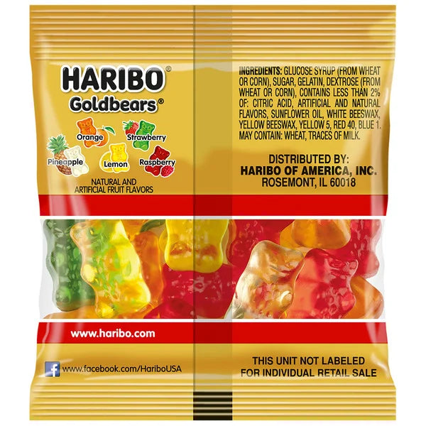 Haribo Goldbears Gummi Candy, Multipack, 50 oz