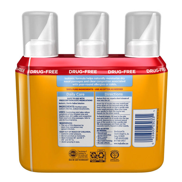 Arm & Hammer Simply Saline Nasal Mist, 13.5 Ounces