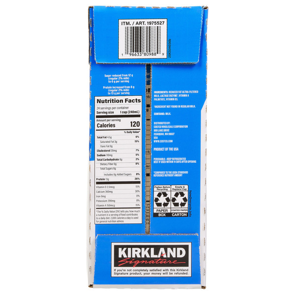 Kirkland Signature Ultra Filtered 2% Lactose Free Milk, 64 fl oz, 3-count