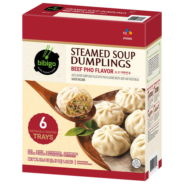 Bibigo Steamed Soup Dumplings, Beef Pho Flavor, 36-count