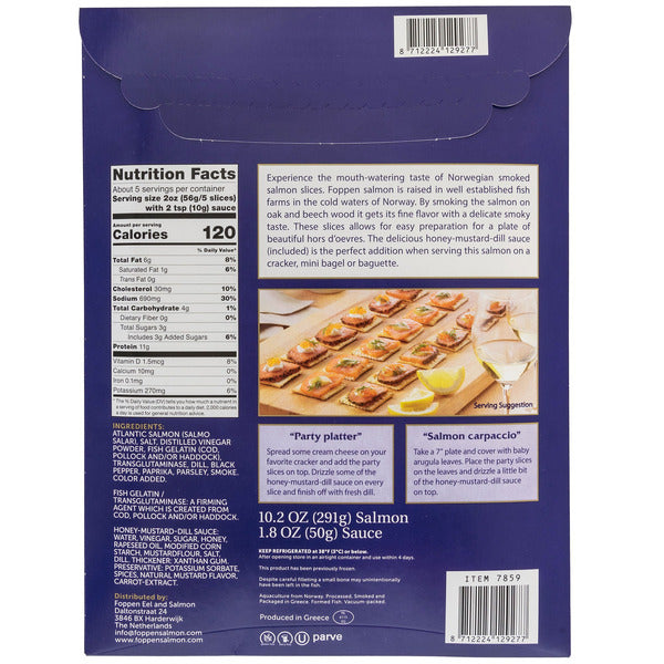 Foppen Norwegian Smoked Salmon Slices, 12 oz