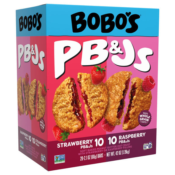 Bobo's PB&J's Oat Bar, Variety Pack, 2.1 oz, 20 ct
