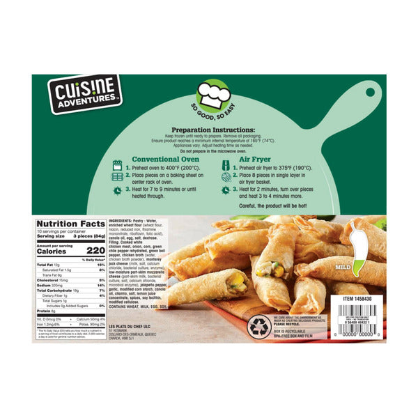 Cuisine Adventures Green Chile Chicken Firecrackers, 30-count, 30 oz