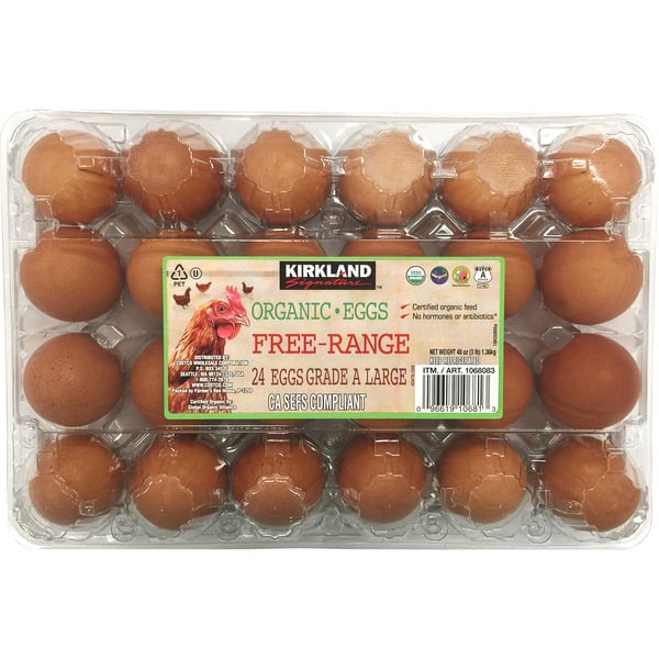 Kirkland Signature Organic Large Eggs, Free Range, 2 Dozen