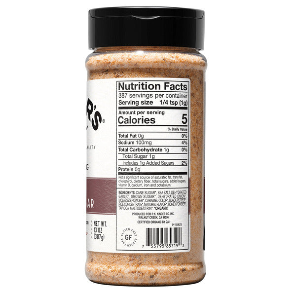 Kinder's Organic Honey Brown Sugar Seasoning, 13 oz