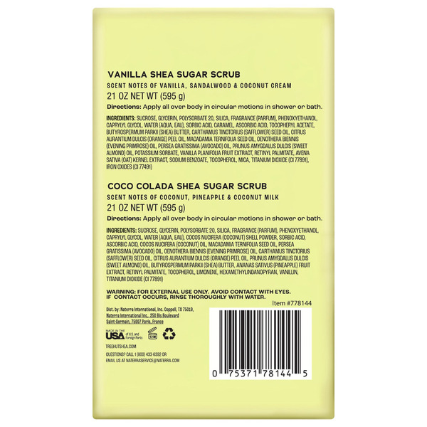 Tree Hut Body Scrub, Vanilla and Coco Colada, 21 fl oz, 2-pack