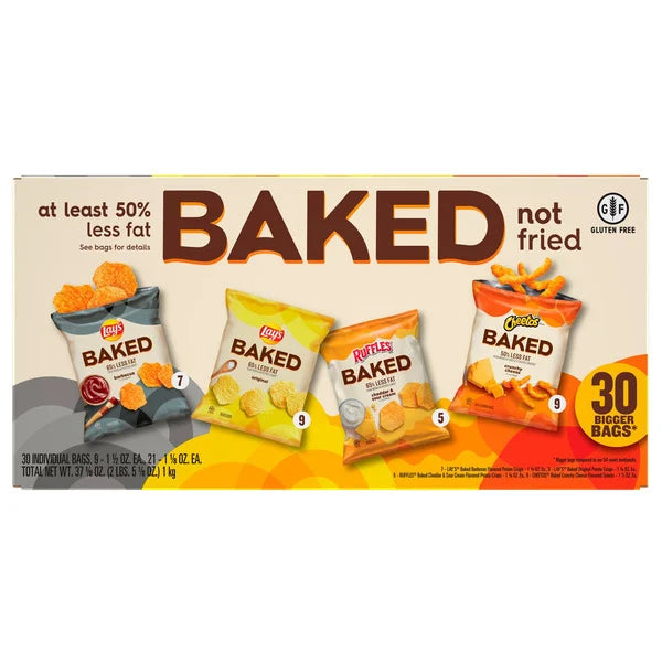 Frito-Lay Baked Potato Crisps and Crunchy Cheese Snacks, Variety Pack, 30 ct