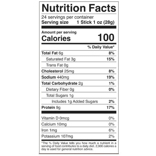 Righteous Felon Craft Jerky, O.G. Hickory Beef Stick, 1 oz, 12-count