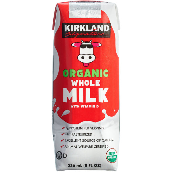 Kirkland Signature Organic Whole Milk, 8 fl oz, 18-count