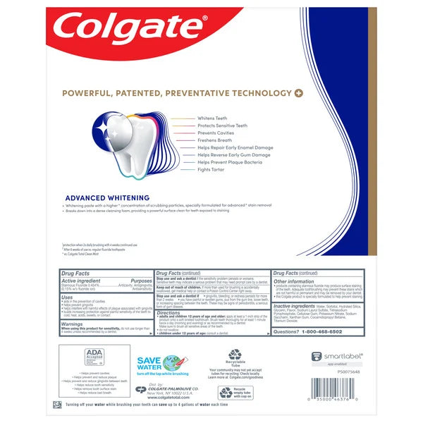 Colgate Total Toothpaste, 6.4 oz, 5 ct
