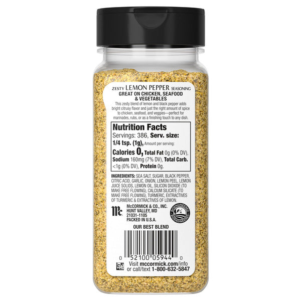 McCormick Zesty Lemon Pepper Seasoning, 13.62 oz