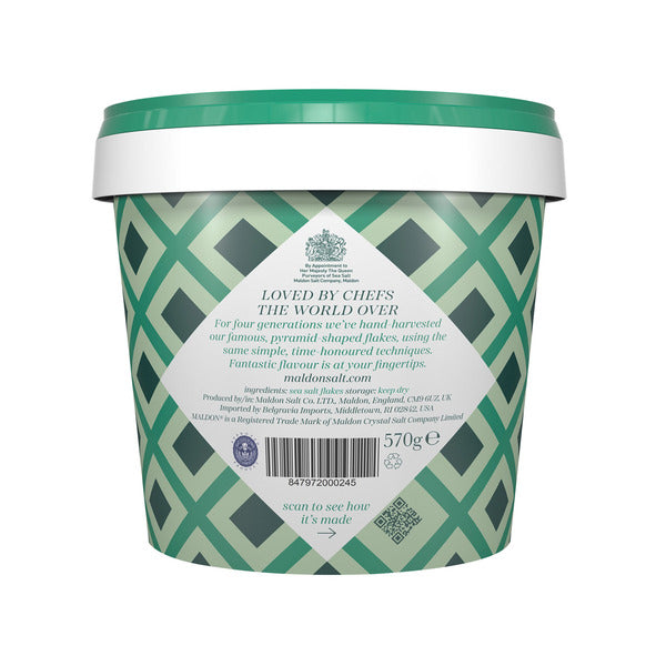 Maldon Kosher Sea Salt Flakes Resealable Tub. 20.12 oz