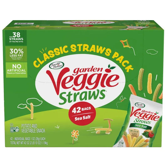Sensible Portions Garden Veggie Straws, Sea Salt, 1 oz, 42 ct