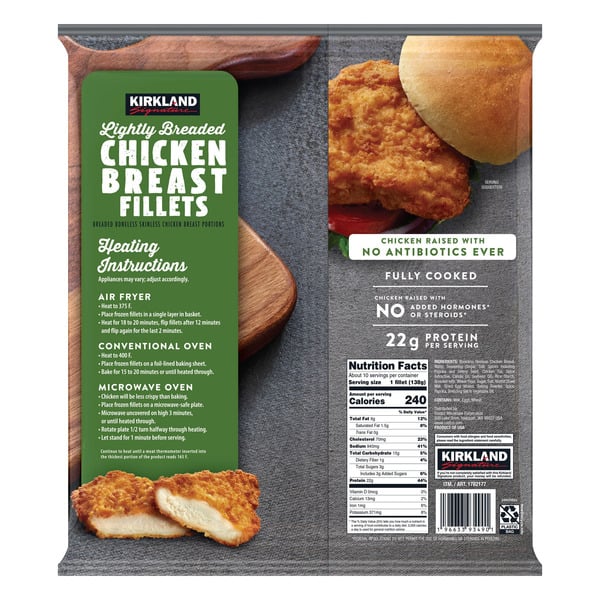 Kirkland Signature Chicken Breast Fillets, Lightly Breaded, 48 oz