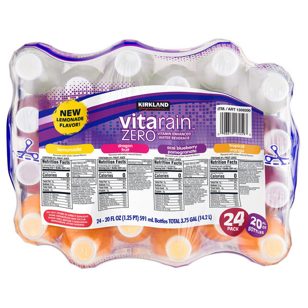 Kirkland Signature Vita Rain, Variety Pack, 20 fl oz, 24-count