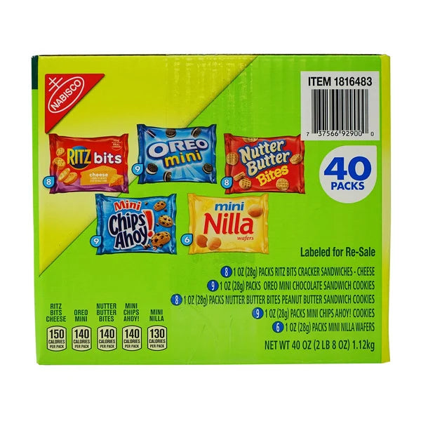 Nabisco Cookie & Cracker Variety Pack 40 Count, 1 oz