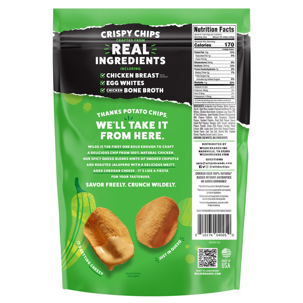Wilde Spicy Queso Protein Chips, 8.5 oz