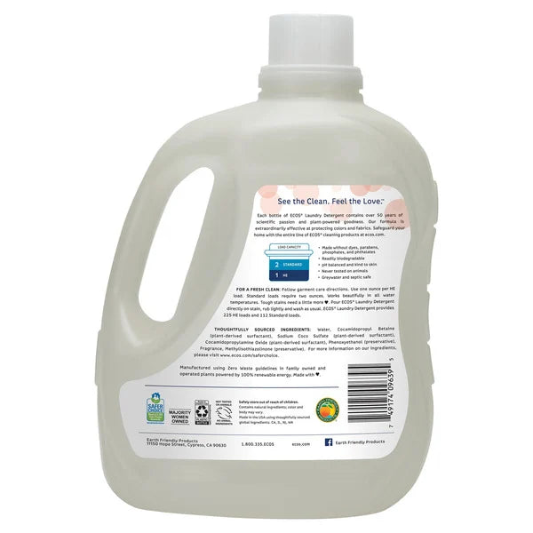 Ecos Liquid Laundry Detergent Free & Clear, 225 Loads