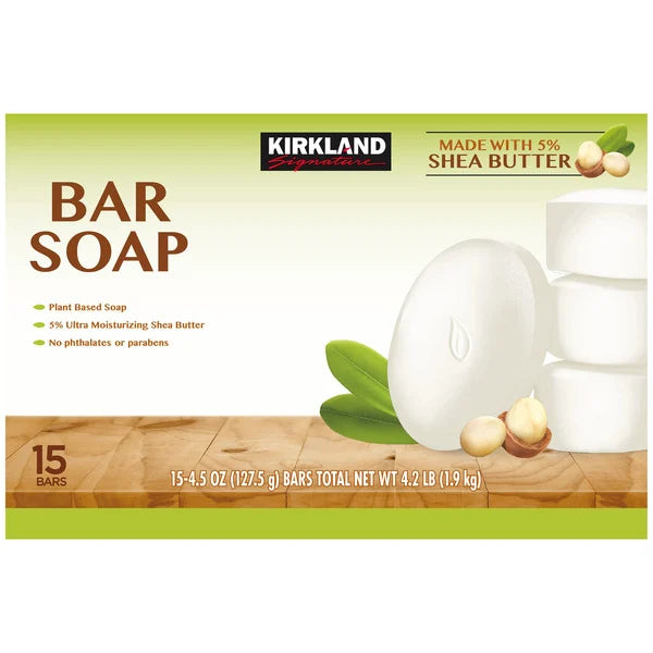 Kirkland Signature Bar Soap with Shea Butter, 15 Bars