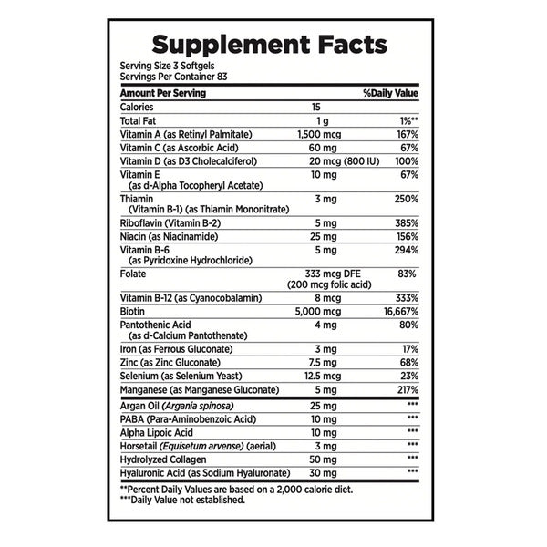 Nature's Bounty Optimal Solutions Hair, Skin and Nails, 250 Softgels