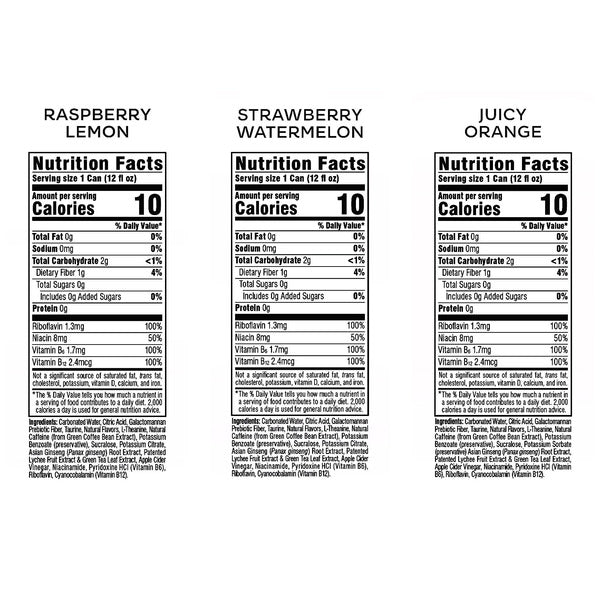 Bloom Sparkling Energy Drink, Variety Pack, 12 fl oz, 18-count