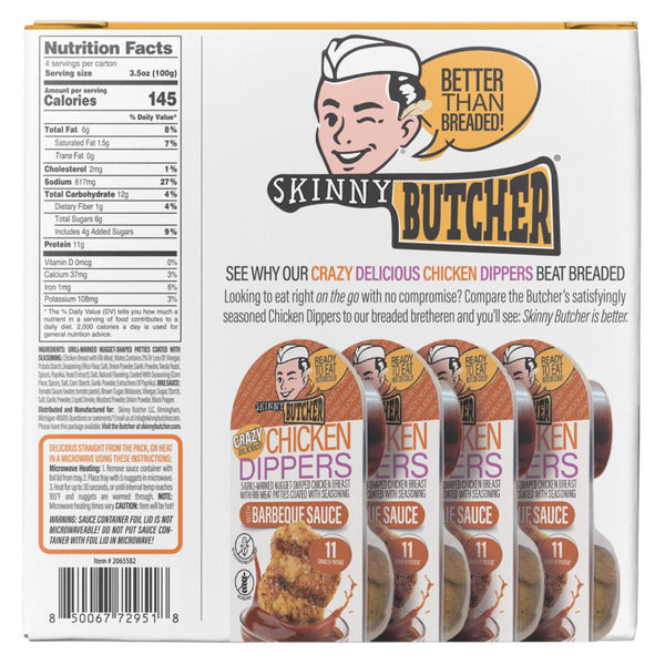 Skinny Butcher Chicken Dippers with Barbeque Sauce, 3.5 oz, 4-count