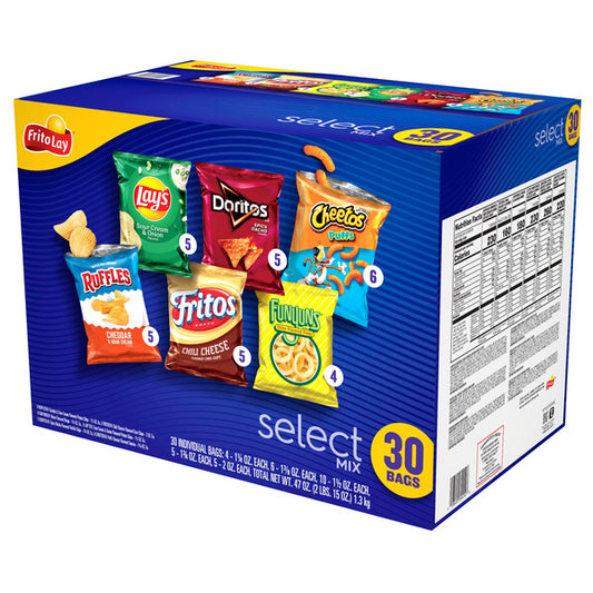 Frito-Lay Select Mix, Variety Pack, 30 ct