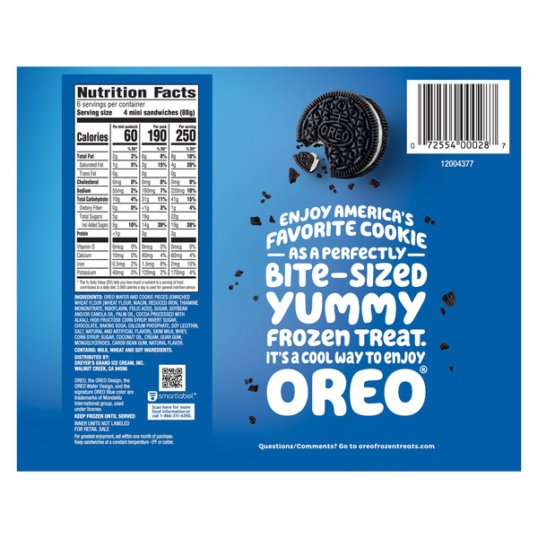 Oreo Mini Ice Cream Sandwiches, 1.25 fl oz, 24-count