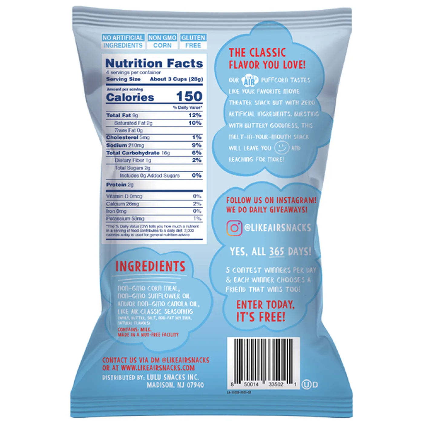 Like Air Classic Puffcorn, 4 oz